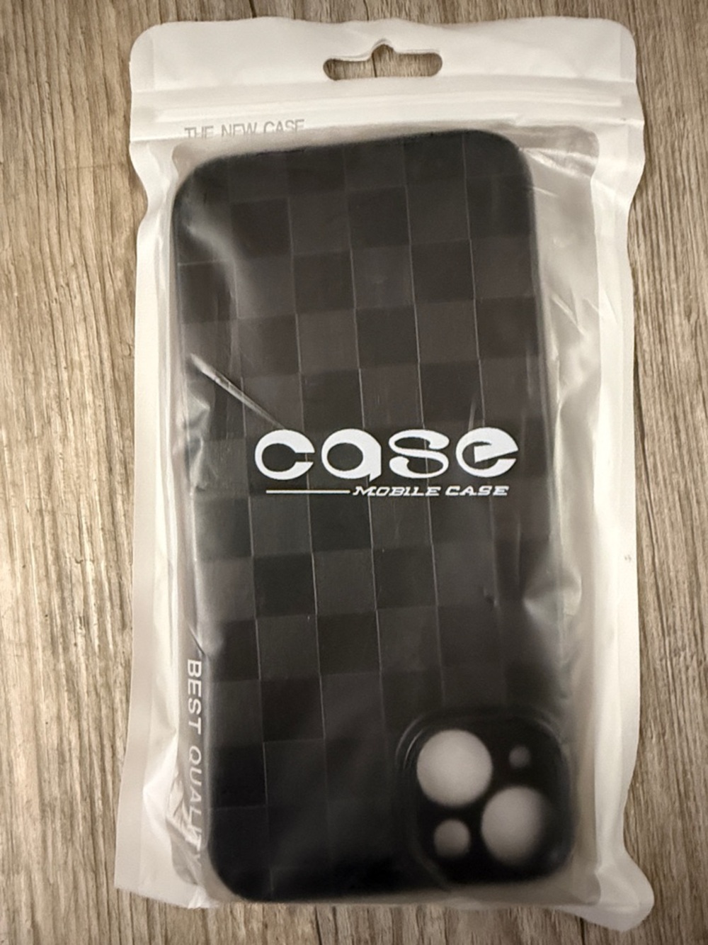 Black Checkered Mobile Case - 'case' Branded